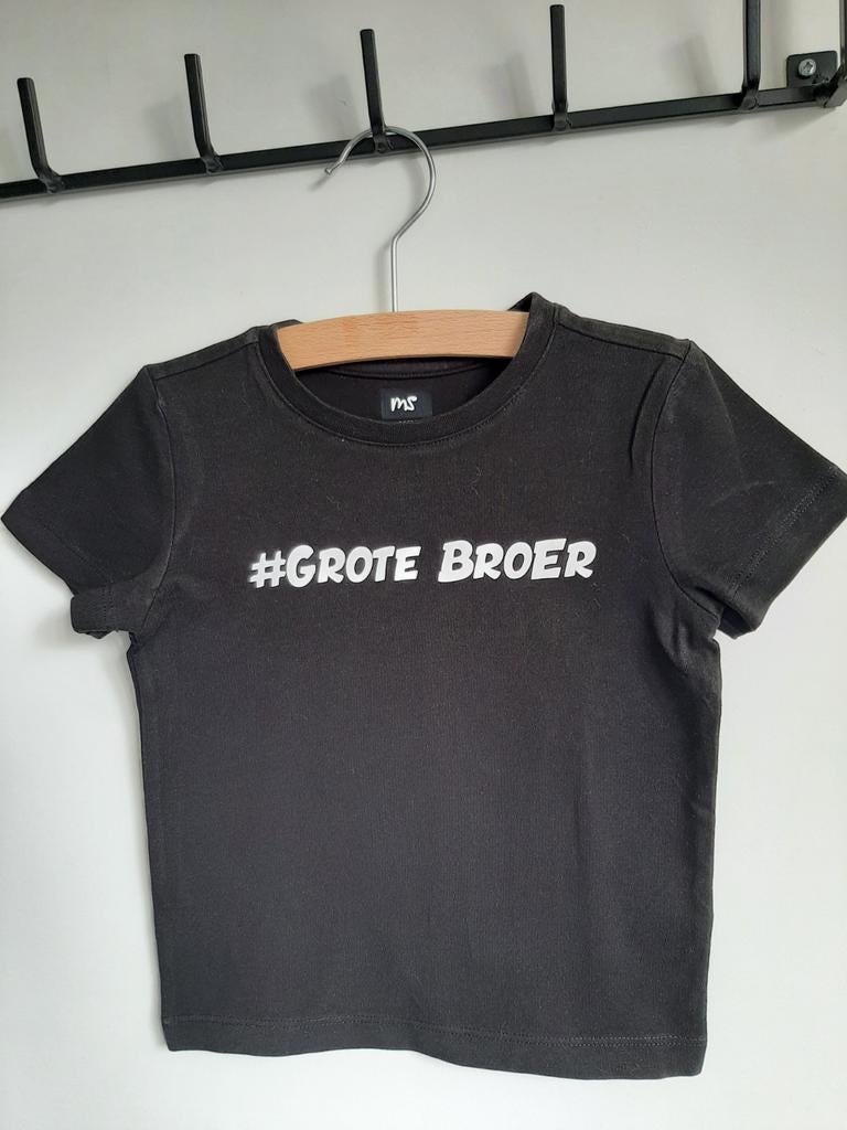 Zwart t-shirt 'grote broer' maat 86/92, Ophalen of Verzenden, Zo goed als nieuw, Jongen, Shirt of Longsleeve