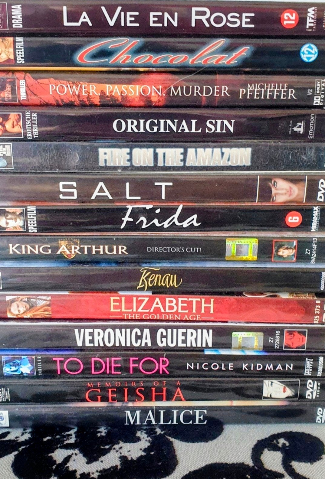 14 delige DVD-partij: La Vie en Rose, Chocolat, Salt, setpr., Cd's en Dvd's, Ophalen of Verzenden