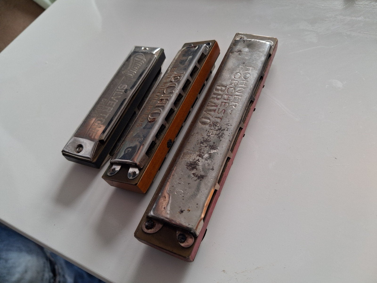 3 Vintage Mondharmonica's: Echo, Huang, Hohner, Muziek en Instrumenten, Ophalen of Verzenden
