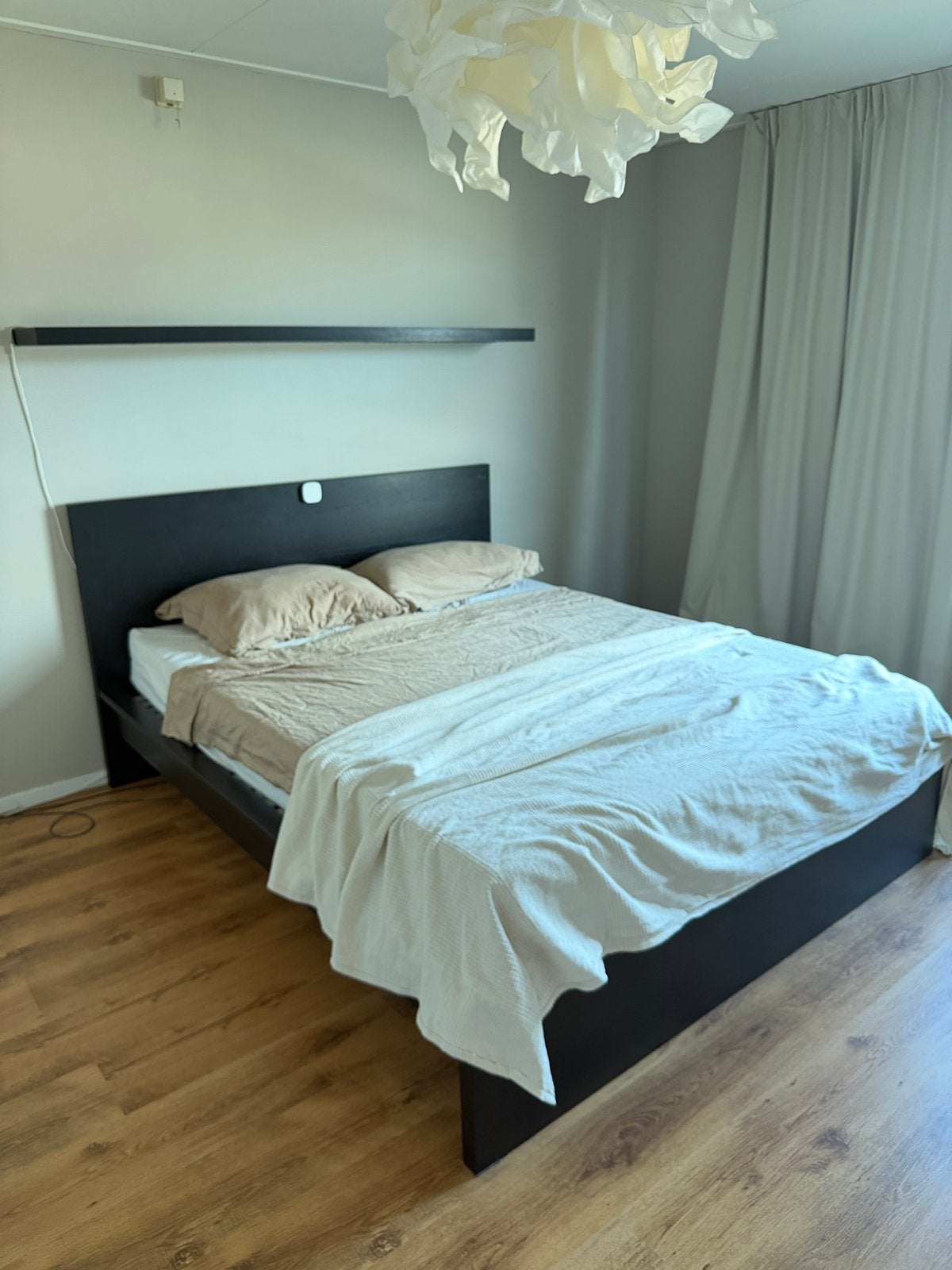 Malm bed 160 x 200, Ophalen, Gebruikt, Zwart, Tweepersoons