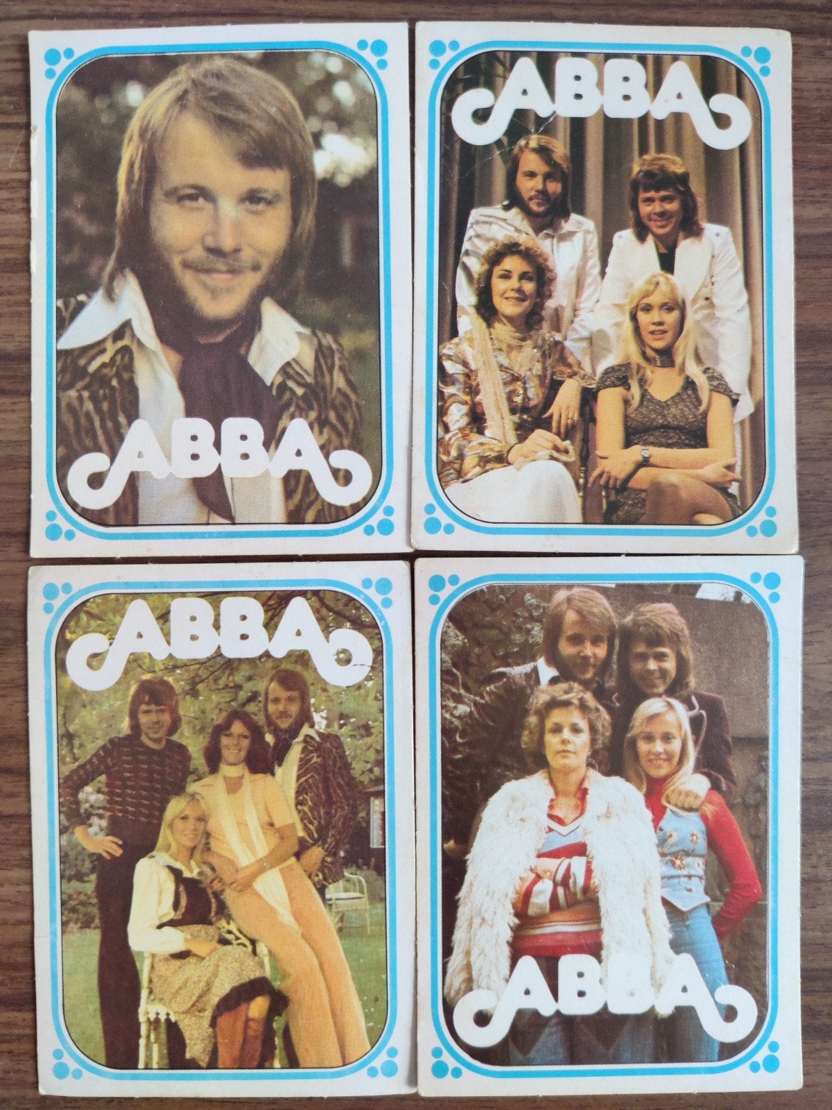 ABBA verzamelkaarten - Set van 4 vintage kaarten, Ophalen of Verzenden, Gebruikt, Foto of Kaart