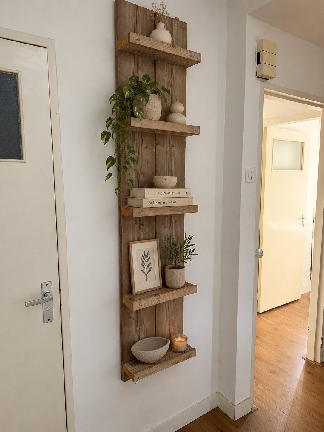 Steigerhouten wandrek voor decoratie en kruiden, Ophalen of Verzenden, Gebruikt