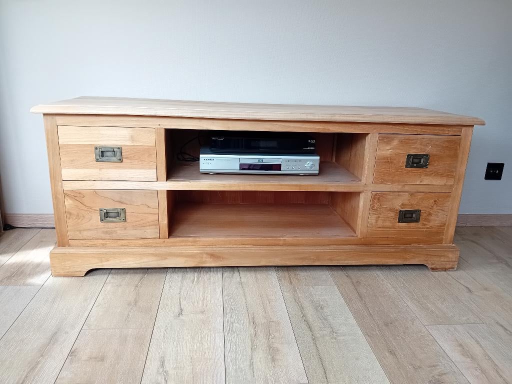 Tv kastje, Huis en Inrichting, Kasten | Televisiemeubels, Ophalen, Gebruikt, 100 tot 150 cm, Teakhout