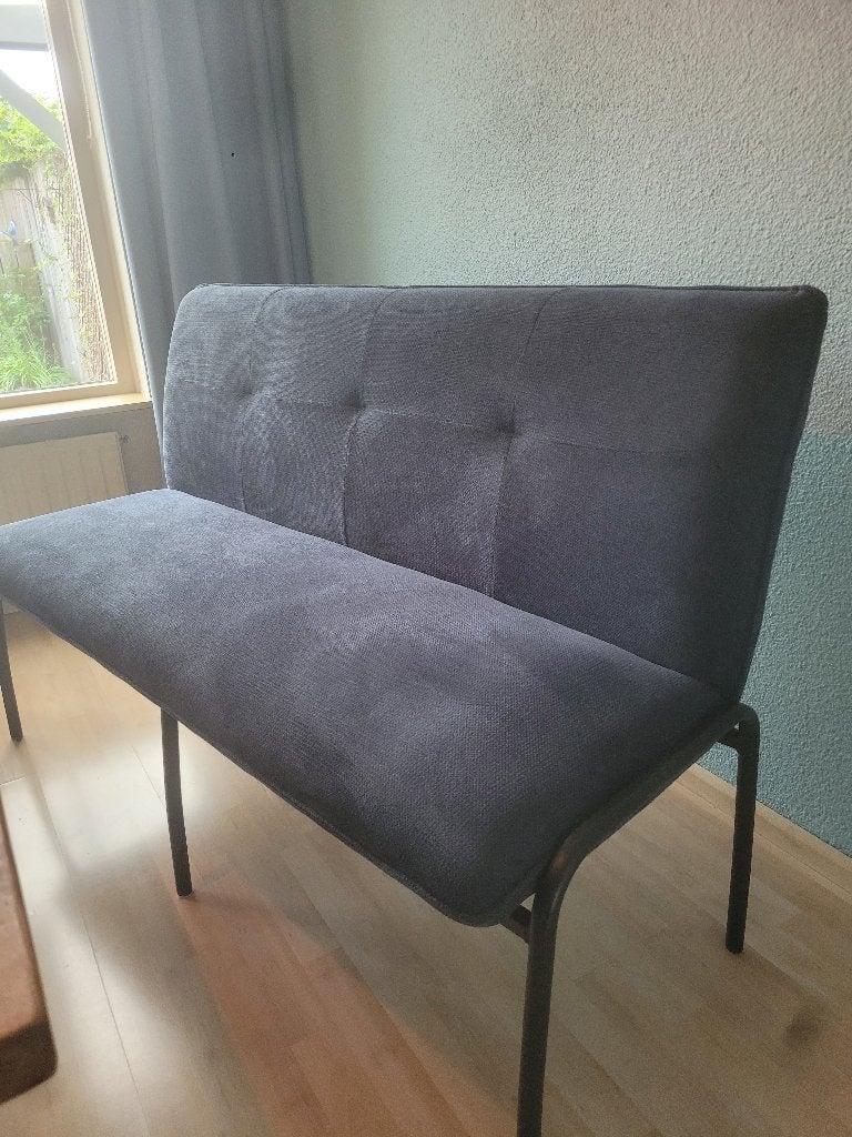 Bankje eettafel, Ophalen, Blauw, Zo goed als nieuw, Metaal