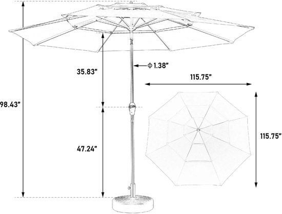 Parasol – Tuinparasol – Buitenshuis Parasol – Stokparasol, Corvance B.V., Verzenden, Nieuw, Corvancebol@gmail.com