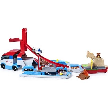 Paw Patrol Rescue vrachtwagen + 7 auto’s metaal, Ophalen of Verzenden, Gebruikt