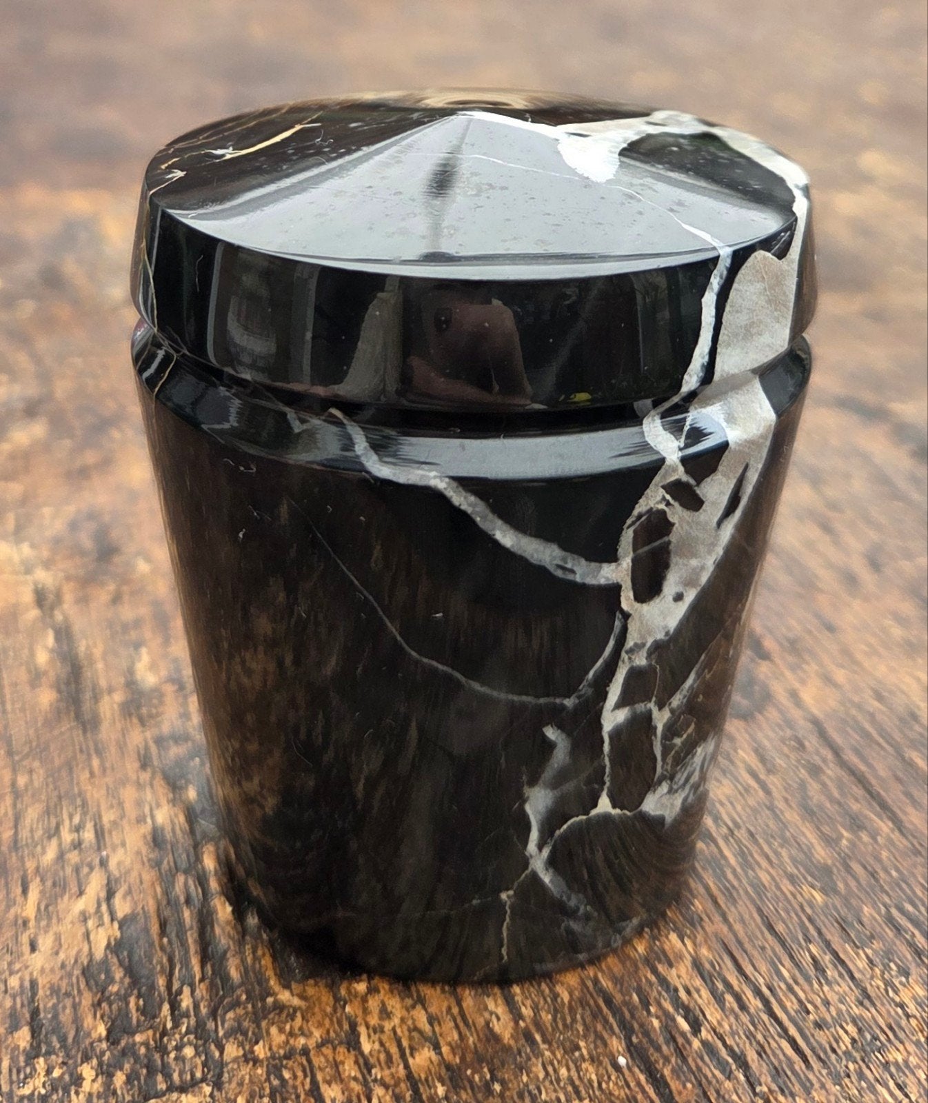Design object / paperweight - Massief Nero Portoro Marmer, Ophalen of Verzenden, Object, Zwart, Natuurlijk materiaal