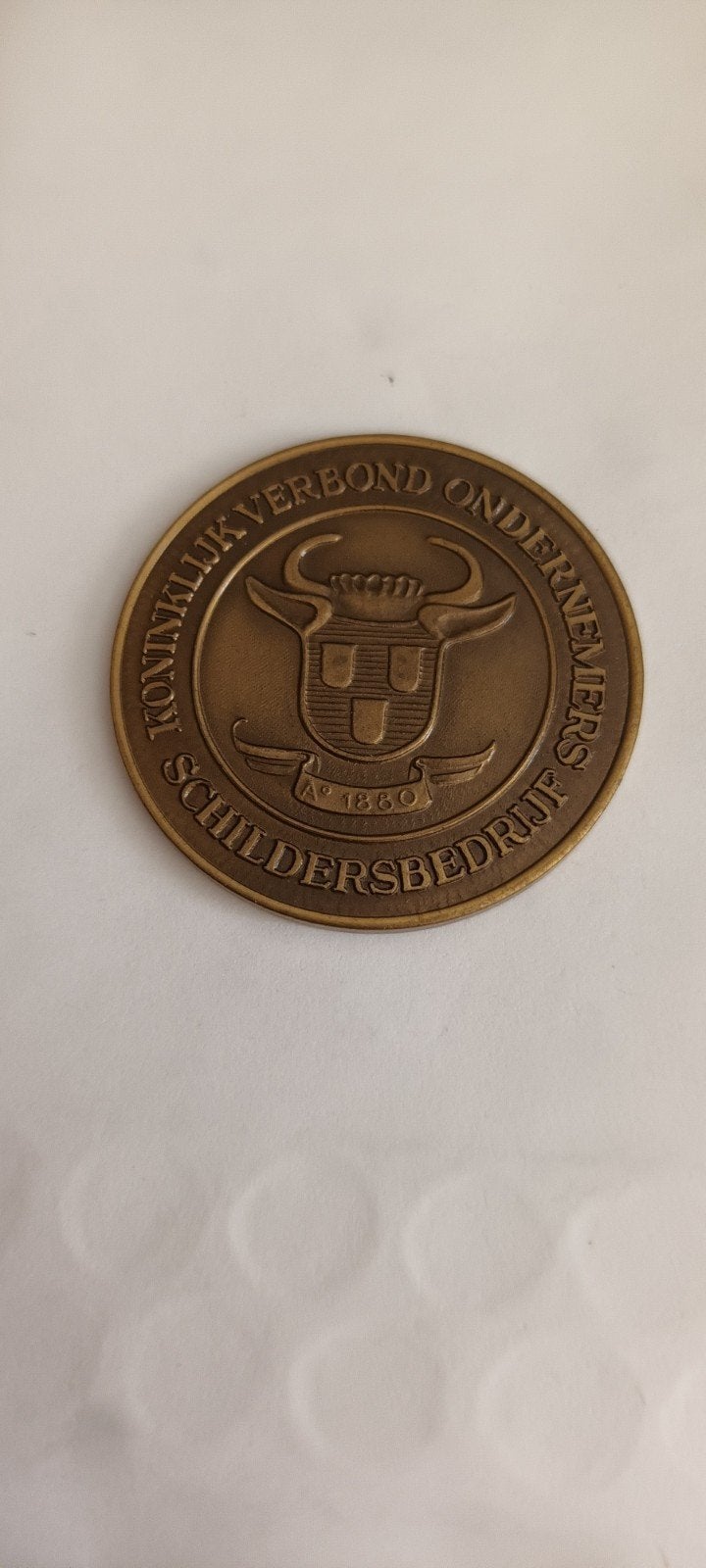 Oud medaille Koninklijk Verbond Ondernemers Schildersbedrij, Ophalen of Verzenden, Brons, Nederland