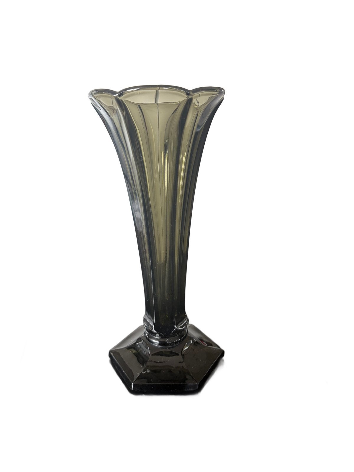 Art Deco Vaasje Val St Lambert Fumée Glas, Ophalen of Verzenden