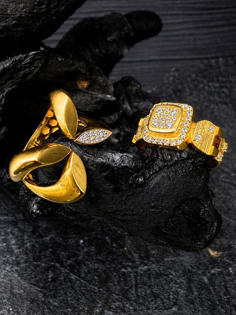 21 karaat gouden ringen nieuw dubai, Ophalen of Verzenden, Zo goed als nieuw, Goud, Dame