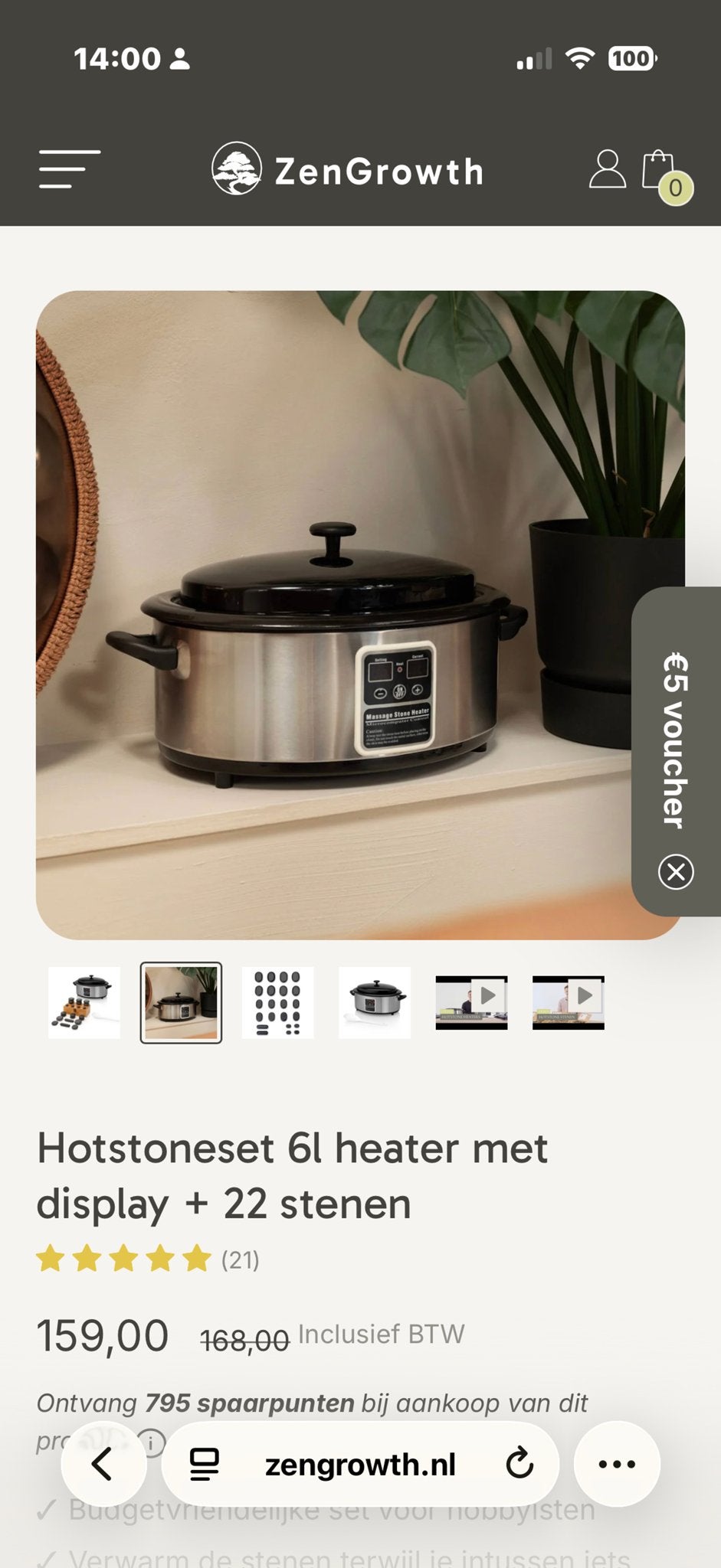 Hotstone massage set met heater en 22 stenen, Ophalen of Verzenden, Zo goed als nieuw, Hotstone