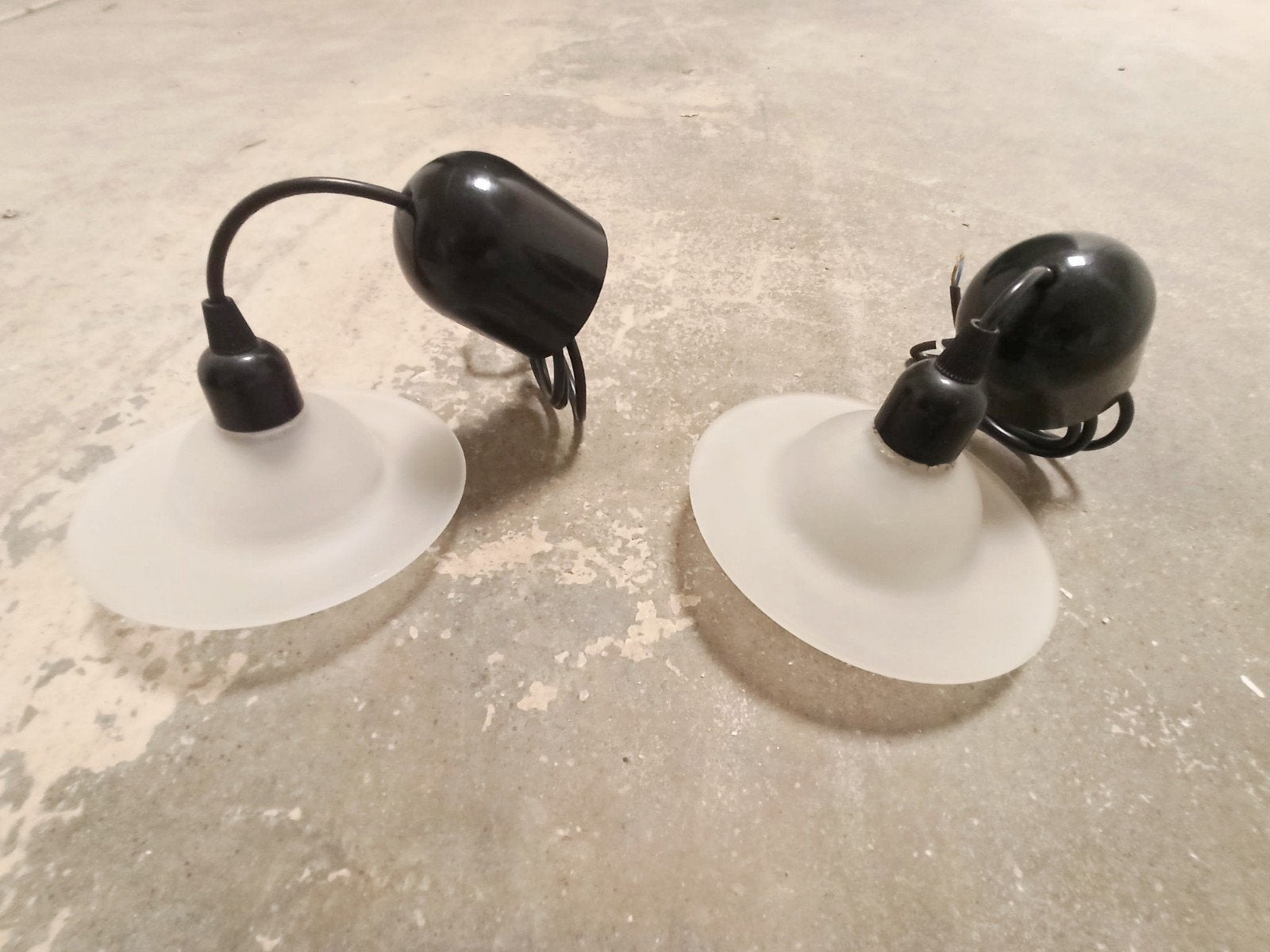 Set van 2 vintage Space Age glazen hanglampen, Massive, Tweedehands, Tweedehands, Ophalen of Verzenden, Tweedehands