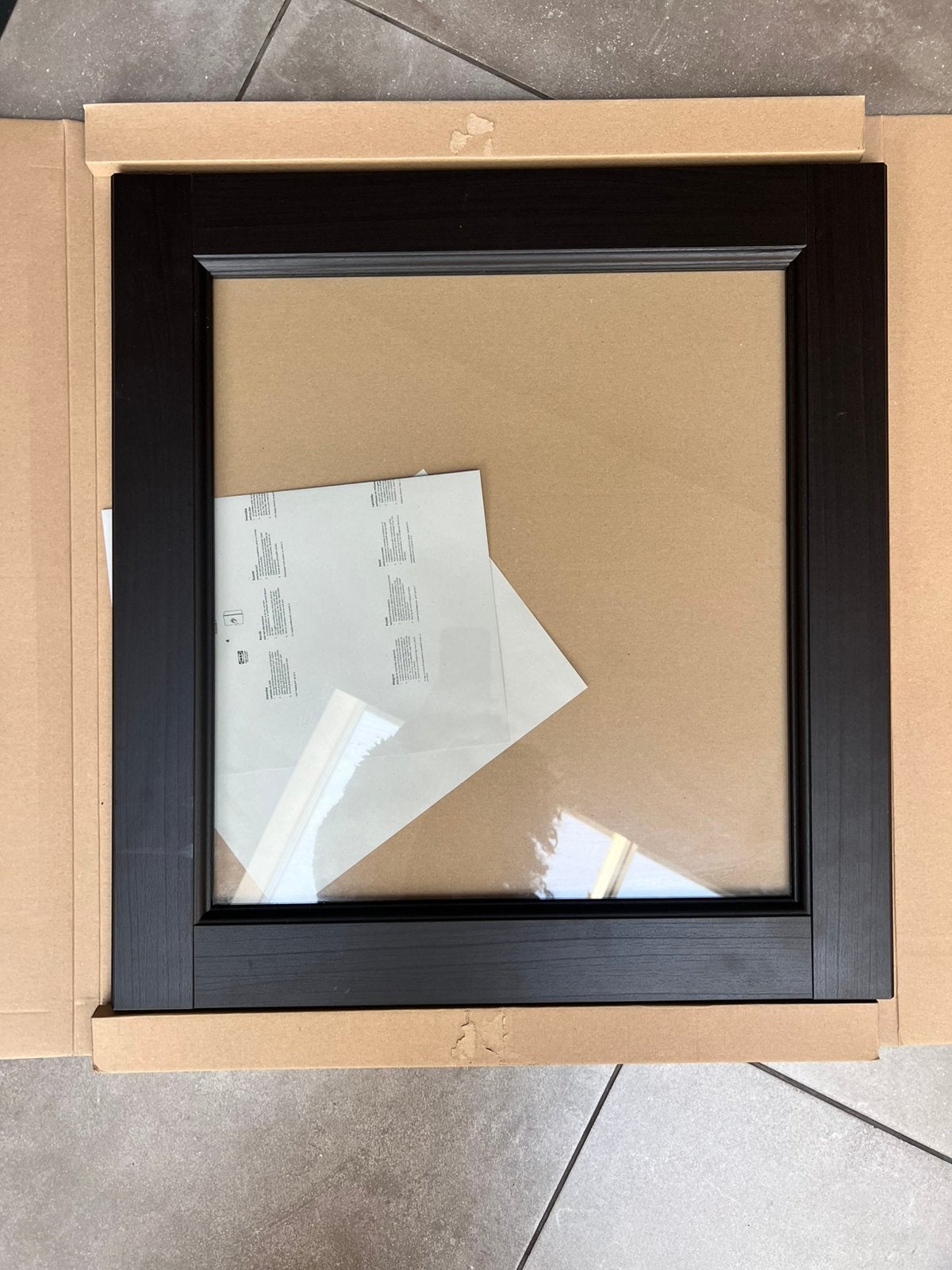 3 X BESTA ZWART BRUIN VITRINE DEUR FRONT MET GLAS 60 X 64 CM, Ophalen of Verzenden, Zo goed als nieuw