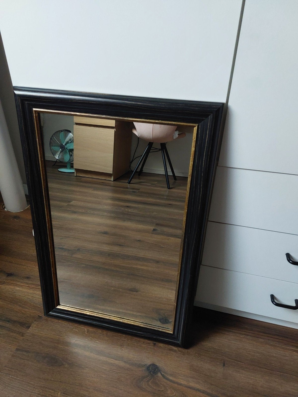 Spiegel Donkerbruin/Goud. 70x47cm, Huis en Inrichting, Woonaccessoires | Spiegels, Ophalen, Zo goed als nieuw, Minder dan 100 cm
