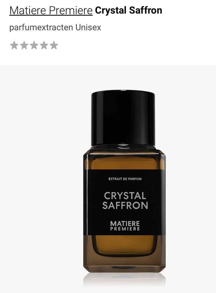 Matiere Premiere Crystal Saffron parfumextracten  50 ml, Sieraden, Tassen en Uiterlijk, Uiterlijk | Parfum, Ophalen of Verzenden