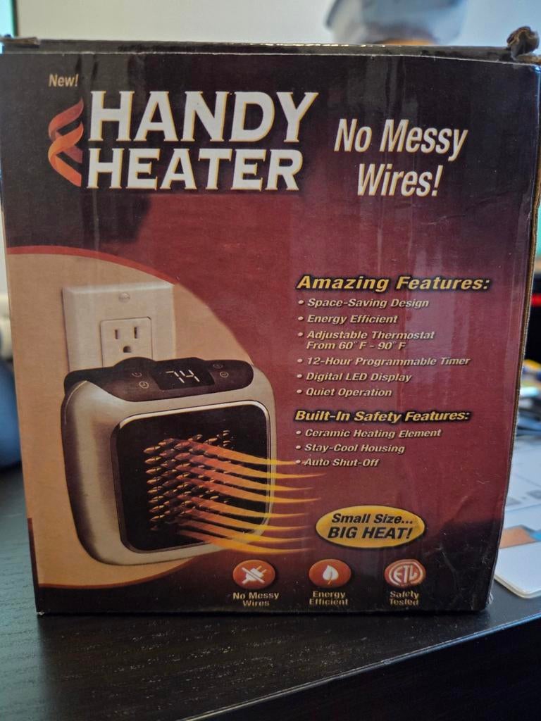 Handy Heater - Keramische Kachel met Afstandsbedien, Minder dan 30 cm, Minder dan 60 cm, Ophalen of Verzenden, 800 watt of meer