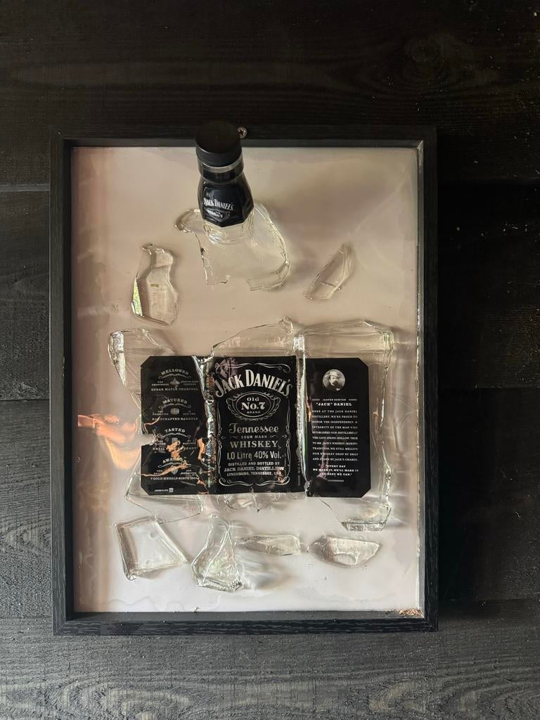 Jack Daniel's Fles in Lijst - Uniek Decoratiestuk, Ophalen, Zo goed als nieuw