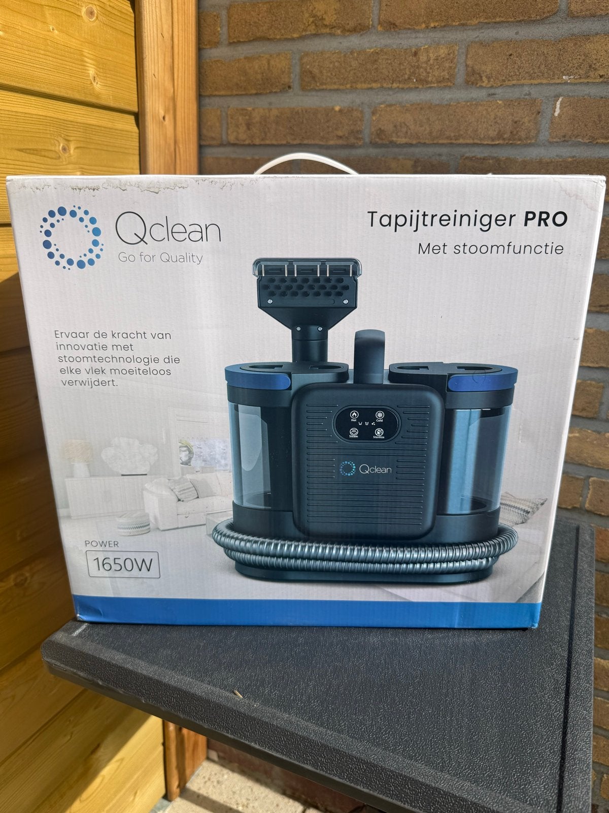 Qclean Tapijtreiniger PRO met stoomfunctie - 1650W, Witgoed en Apparatuur, Overige merken, Nieuw, Reservoir, Ophalen