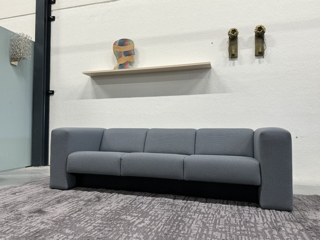 Nieuw Gelderland 430 Kubusbank blauw stof design bank 235, Ophalen of Verzenden, Rechte bank, Info@gelderlanddesign.com, Gelderland