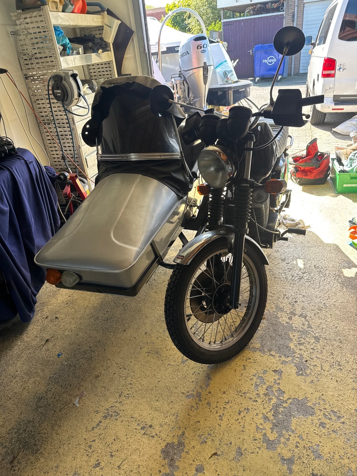 MZ etz 251 Motor met zijspan - Klassieke combinatie, Motoren, Gebruikt, 11 kW of minder, Handgeschakeld, 1 cilinder