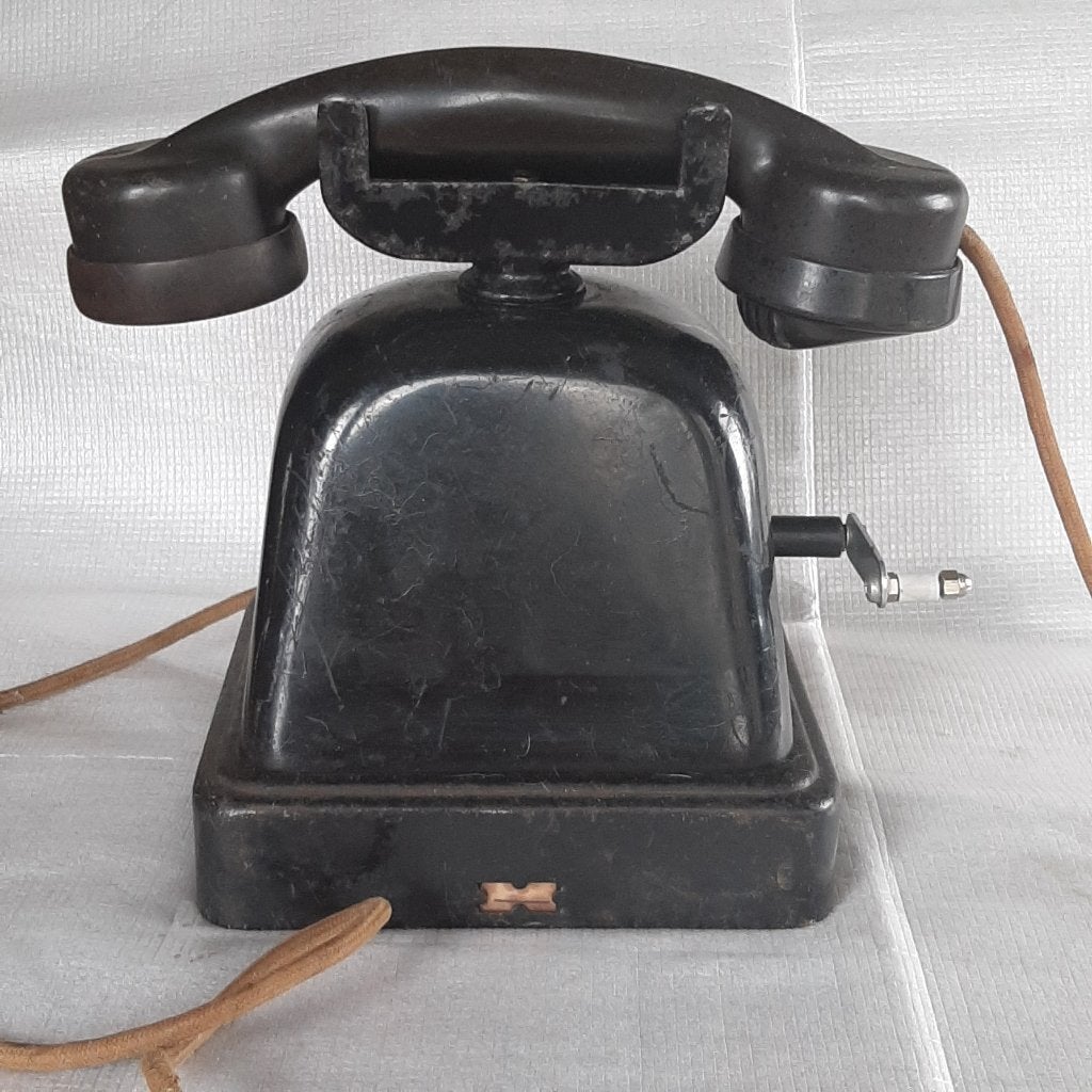 Antieke telefoon met slinger, zonder draaischijf decoratie, Antiek en Kunst, Ophalen