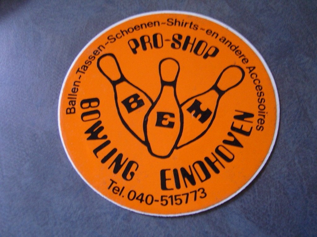 sticker EHV PRO-SHOP BEM  Bowling Eindhoven  Oranje, Ophalen, Zo goed als nieuw