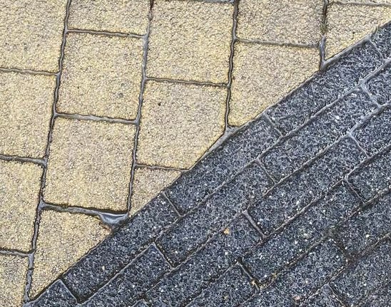 17 m2 Gele en antraciet klinkers, Ophalen, Gebruikt, Klinkers, 10 m² of meer