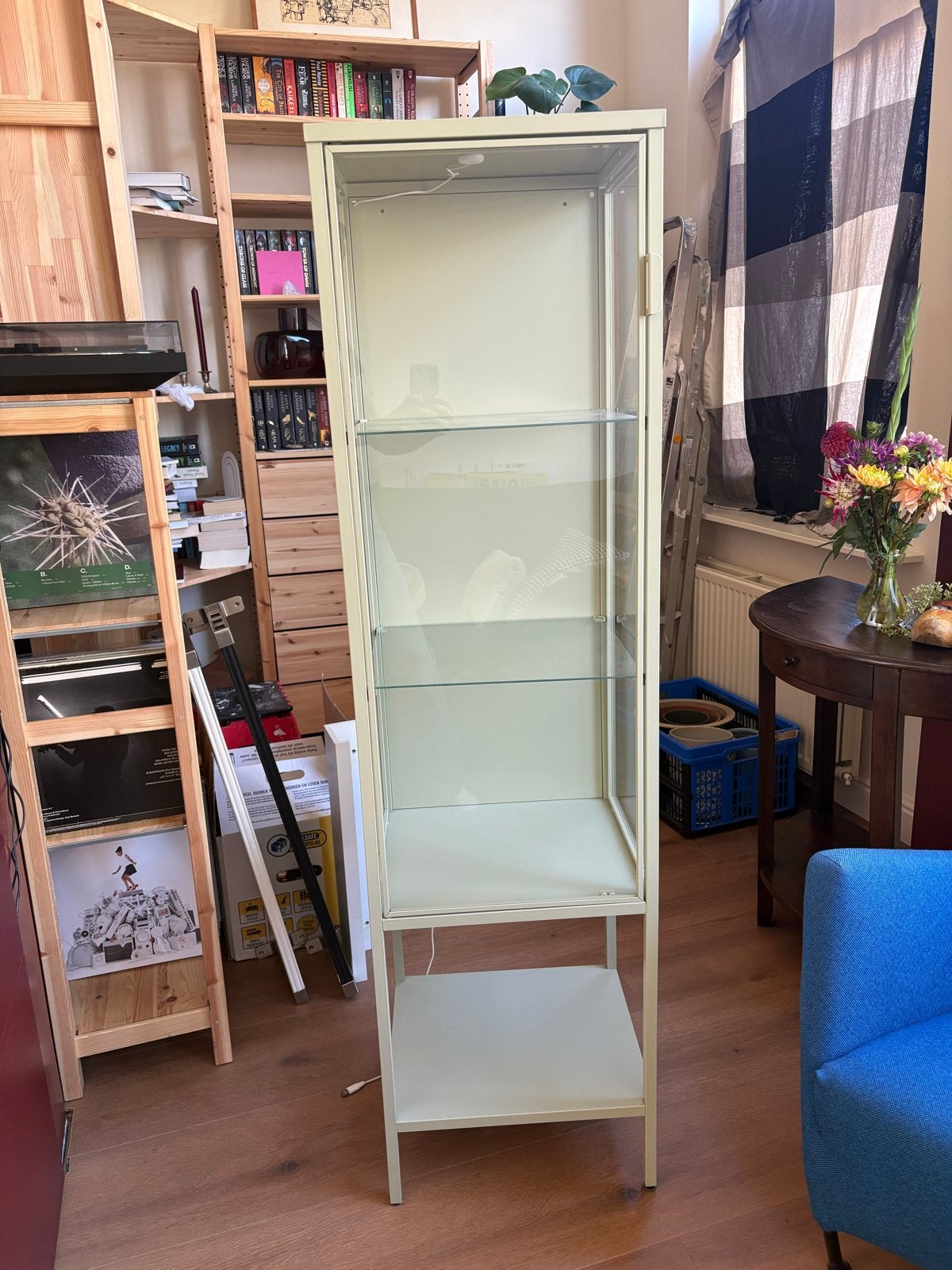 IKEA Rudsta Vitrinekast met verlichting - Zo goed als nieuw, Huis en Inrichting, Ophalen, Minder dan 50 cm, Zo goed als nieuw