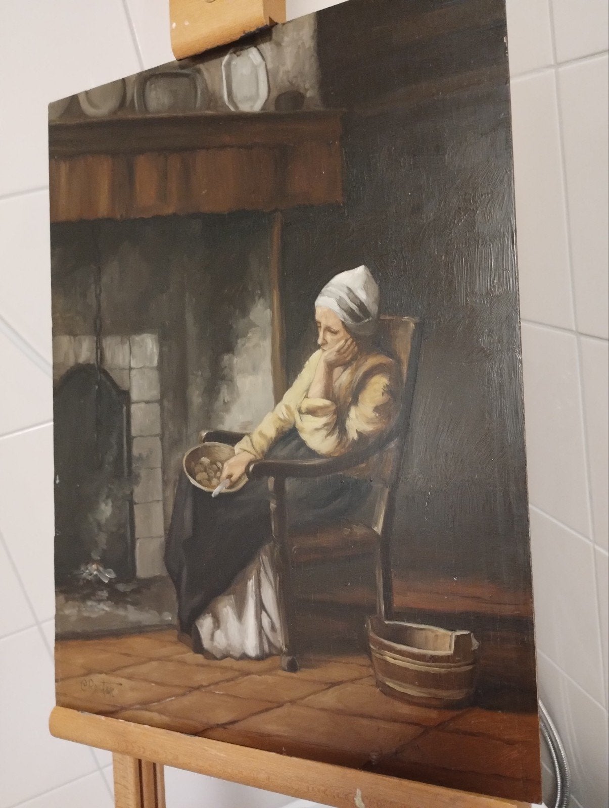 Cornelis Reestap olieverf op houten paneel, Antiek en Kunst, Ophalen of Verzenden