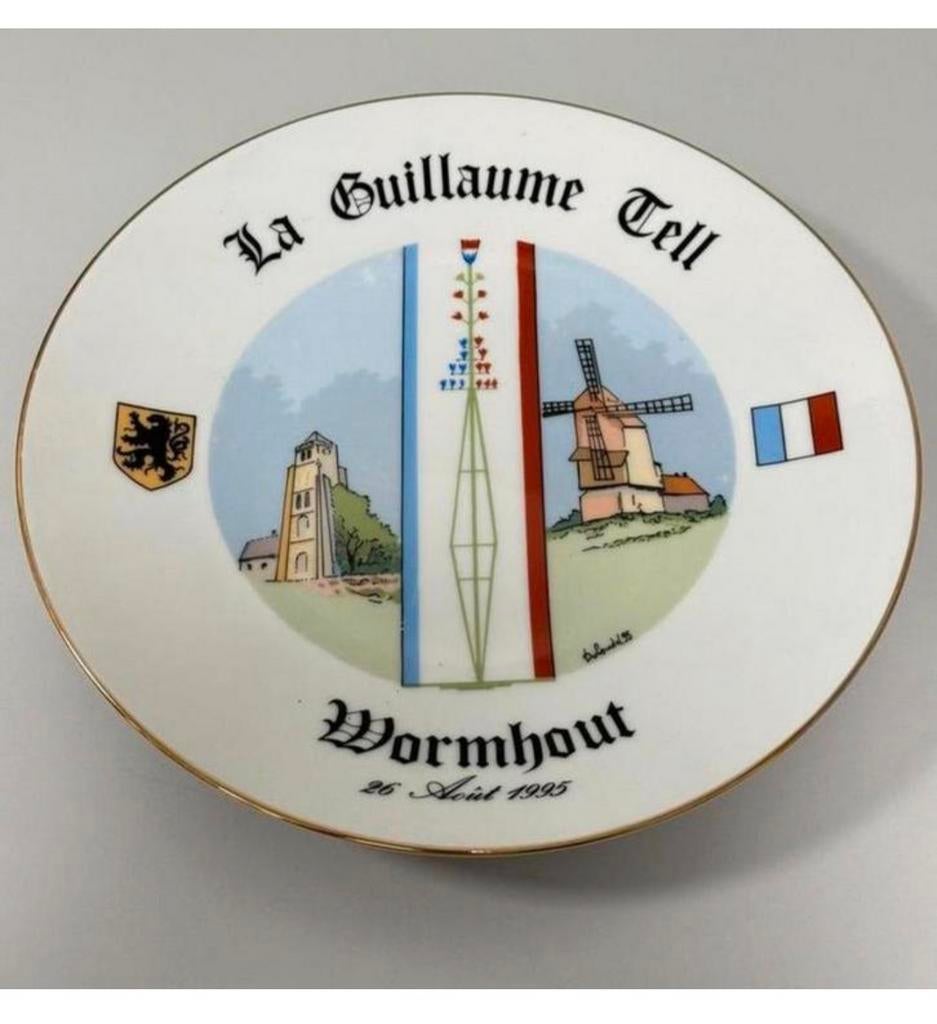herdenkings-Bord La Guillaume Tell Wormhout 1995 porselein, Ophalen of Verzenden