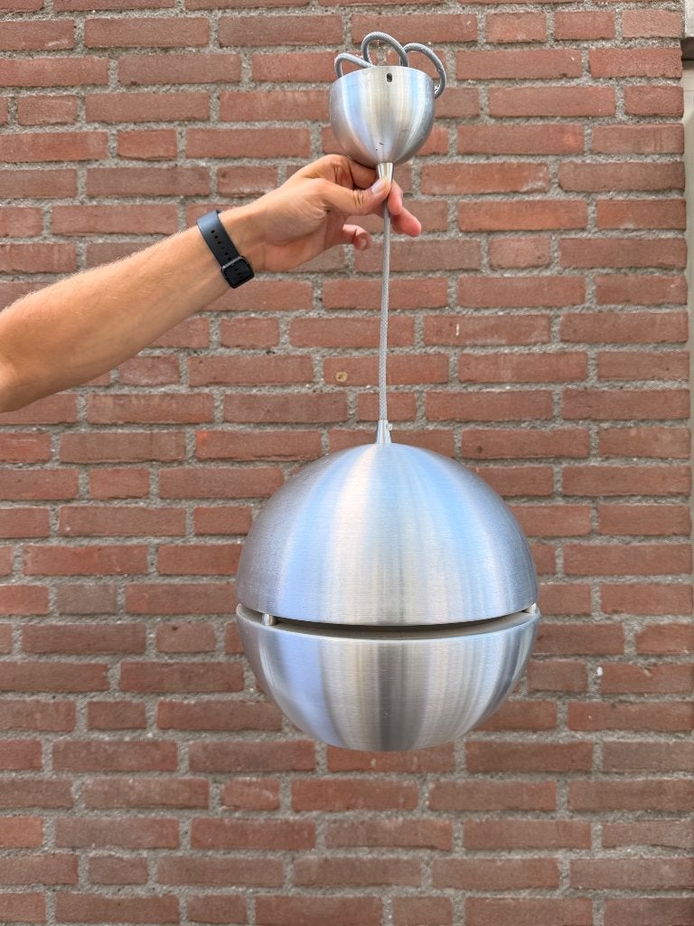 Set rvs armatuur, Ophalen, E27 (groot), Zo goed als nieuw, Metaal