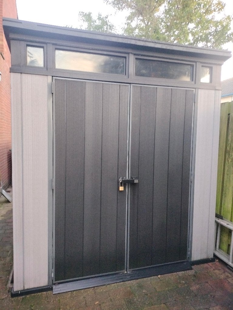 Keter Artisan tuinhuis 77 226x214x218cm, Kunststof, Ophalen, Minder dan 250 cm, 200 tot 400 cm