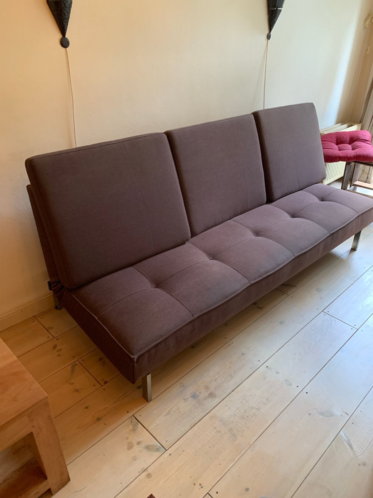 Comfortabele bank - 2.10m lang, wasbare kussens, Ophalen, Gebruikt, Bruin, 210 cm