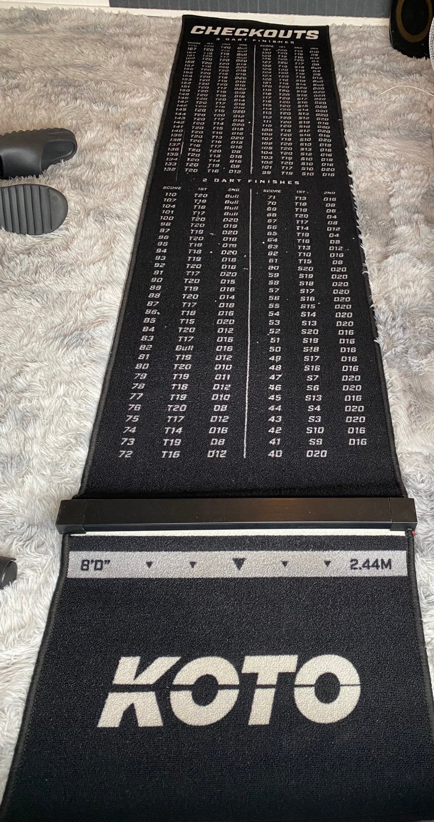 Koto Dartmat met Checkouts - 285x80 cm, Sport en Fitness, Ophalen of Verzenden, Gebruikt, Overige typen