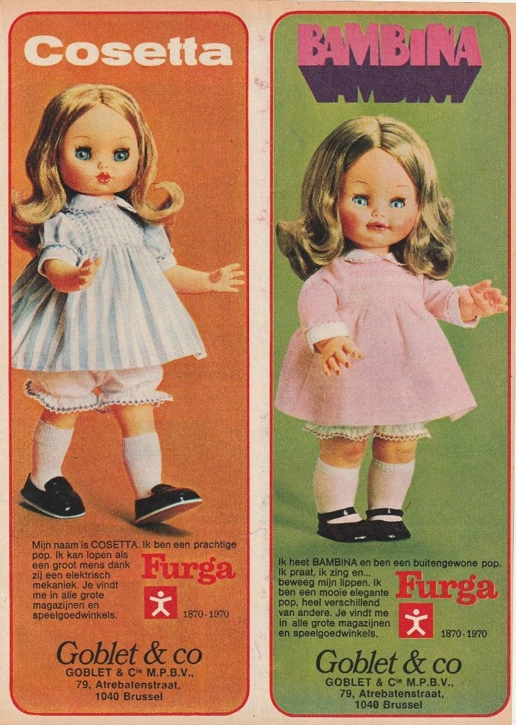 Retro reclame 1970 Furga speelgoed poppen Cosetta Bambina, Verzamelen, Verzenden, Overige typen
