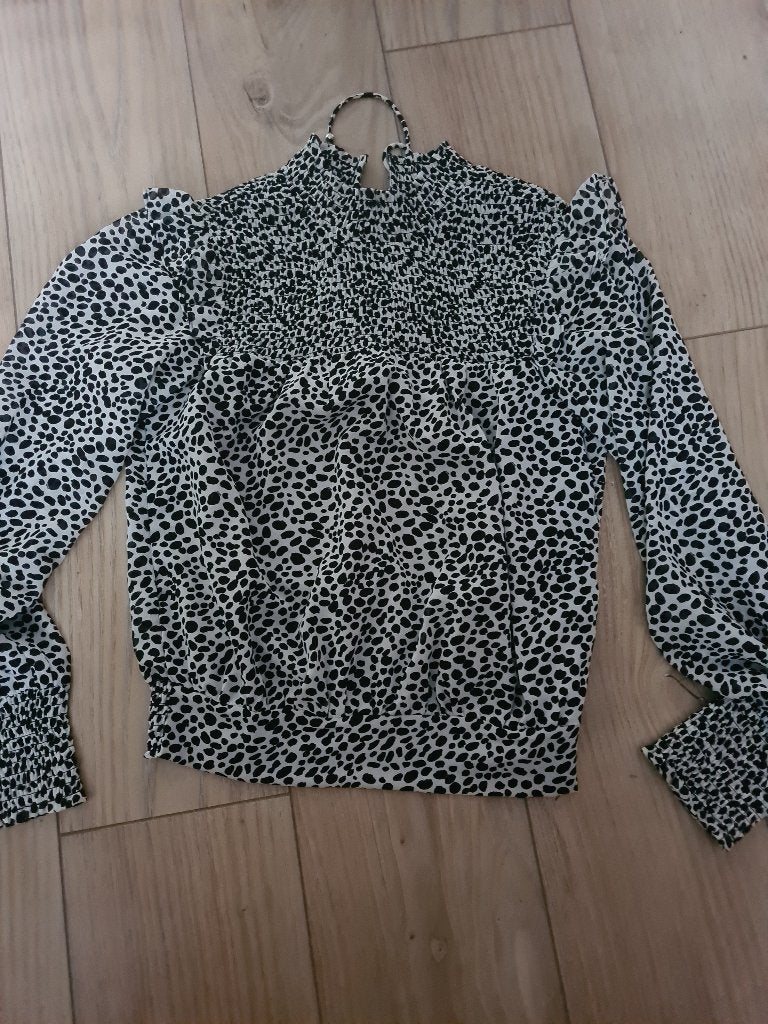 Stippen top blouse top Maat M, Kleding | Dames, Blouses en Tunieken, Maat 38/40 (M), Verzenden, Zwart, Nvt