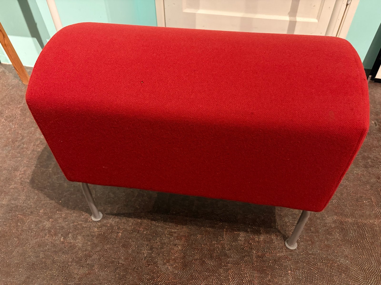 Rode PS vintage design Ikea Pastill voetenbank / poef van wo, Ophalen, Gebruikt, Stof