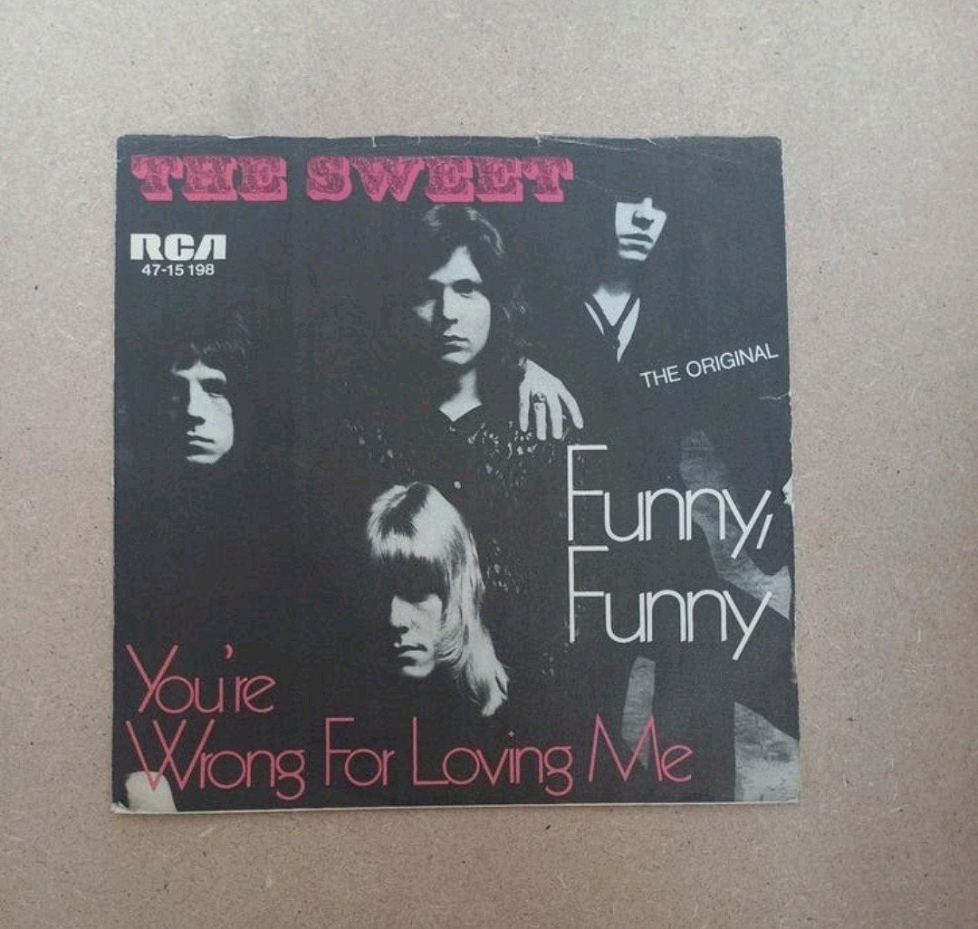 The Sweet - Funny Funny, Cd's en Dvd's, Vinyl Singles, Beschermende buitenhoes, Ophalen of Verzenden, Gebruikt, Pop