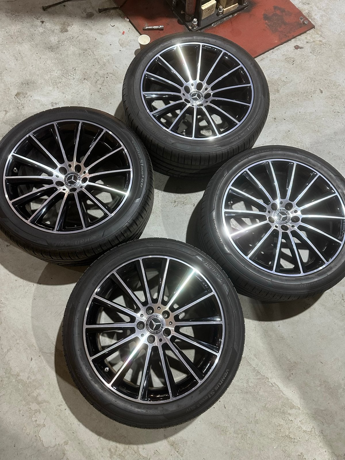 Originele AMG Styling Breedset Mercedes 20 inch met TPMS, Ophalen, Gebruikt, Overige, Banden en Velgen