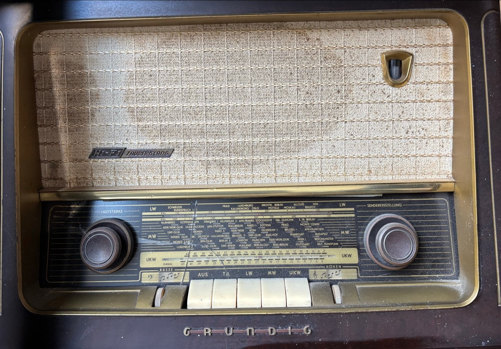 Vintage Grundig Hi-Fi Zauberklang Radio - Jaren '50, Antiek en Kunst, Ophalen