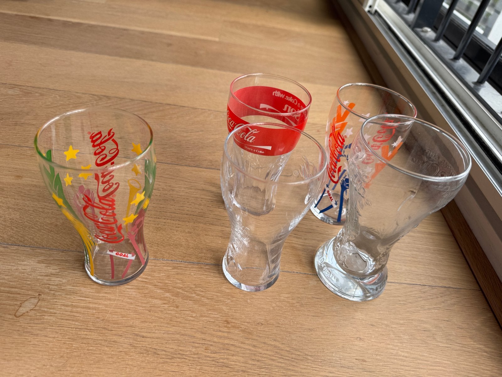 Coca-Cola Glazen Set - Diverse Designs, Huis en Inrichting, Ophalen, Gebruikt