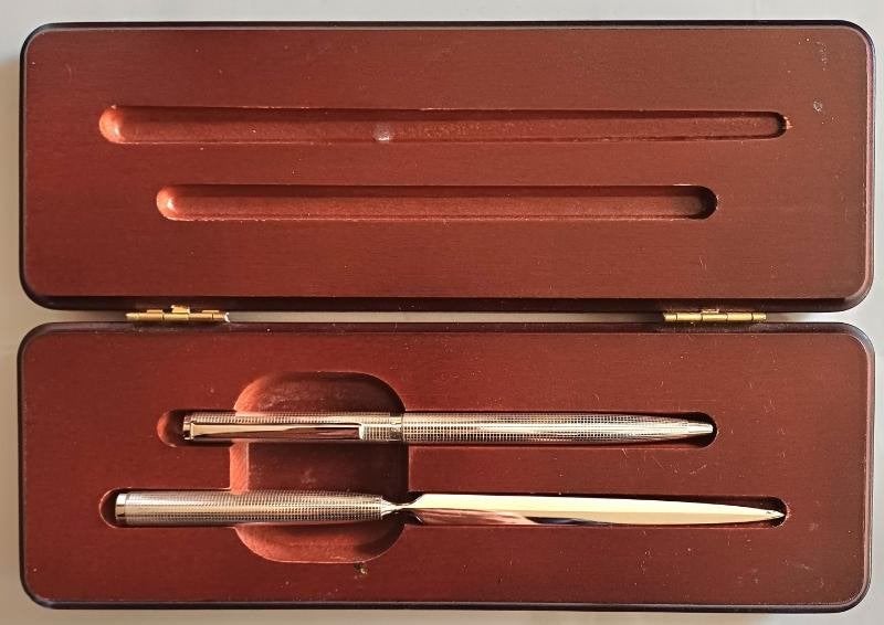 Sterling zilveren balpen en een zilveren briefopener, Ophalen of Verzenden