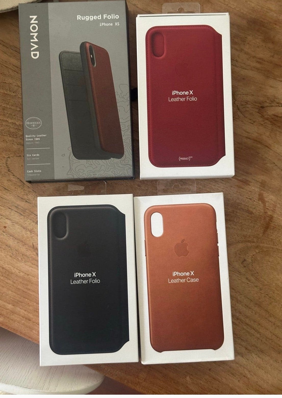 Diverse originele Apple en Nomad iPhone X/XS Lederen Hoesjes, Nieuw, Hoesje of Tasje, Ophalen of Verzenden, Apple
