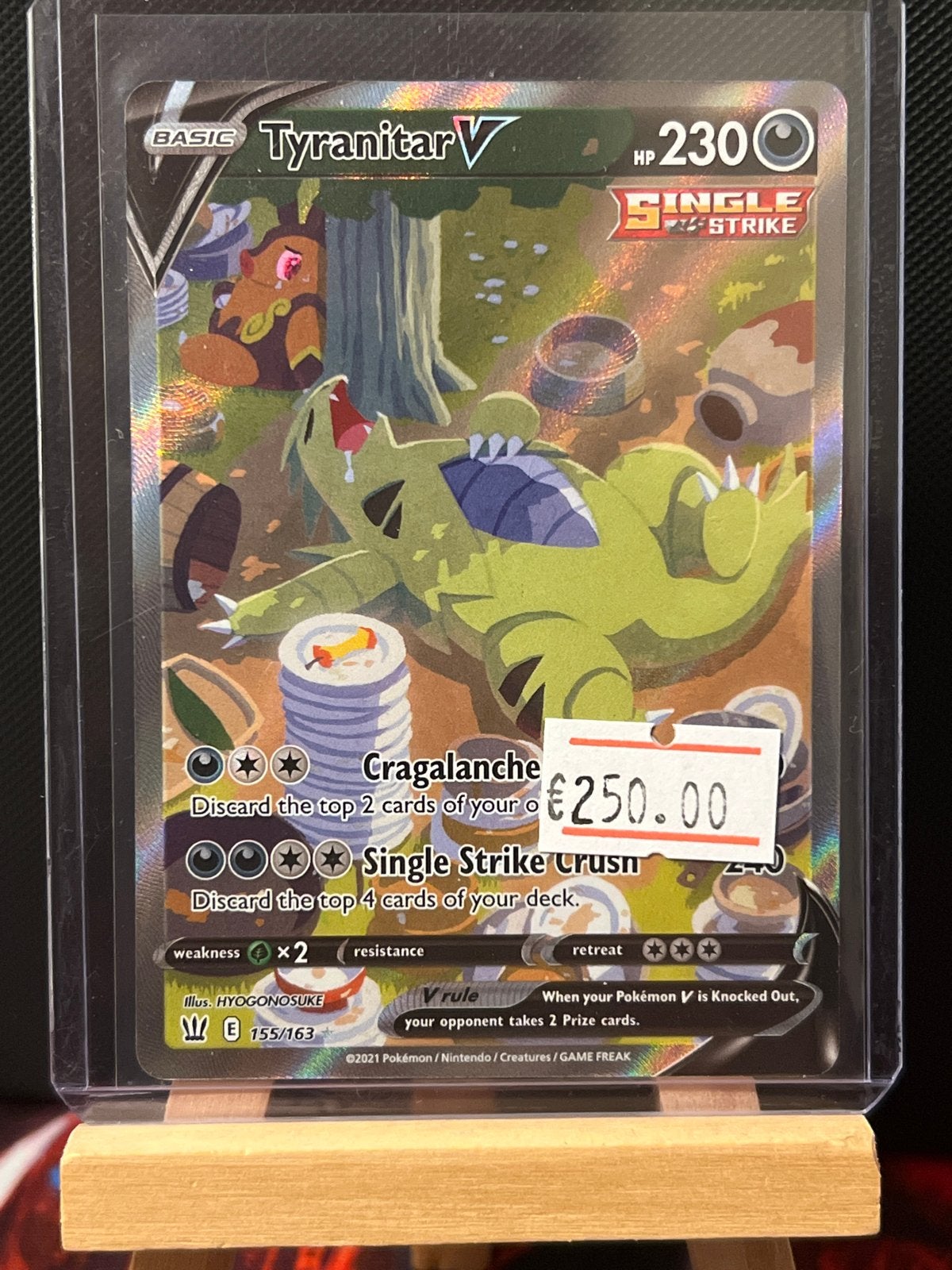 Tyranitar V Alt Art (Single Strike) Pokémon Kaart, Ophalen of Verzenden, Zo goed als nieuw, Losse kaart