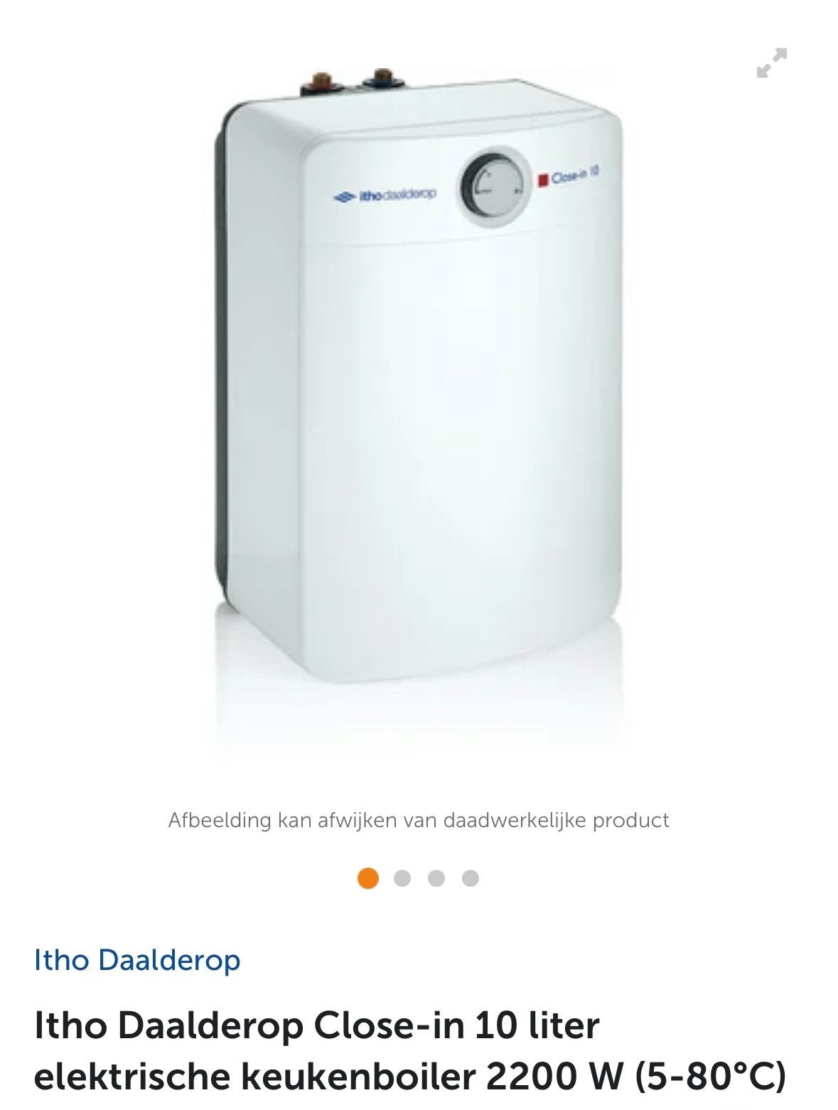 Itho Daalderop Close-in 10L elektrische keukenboiler, Doe-het-zelf en Verbouw, Geisers en Boilers, Nieuw, Minder dan 3 jaar oud