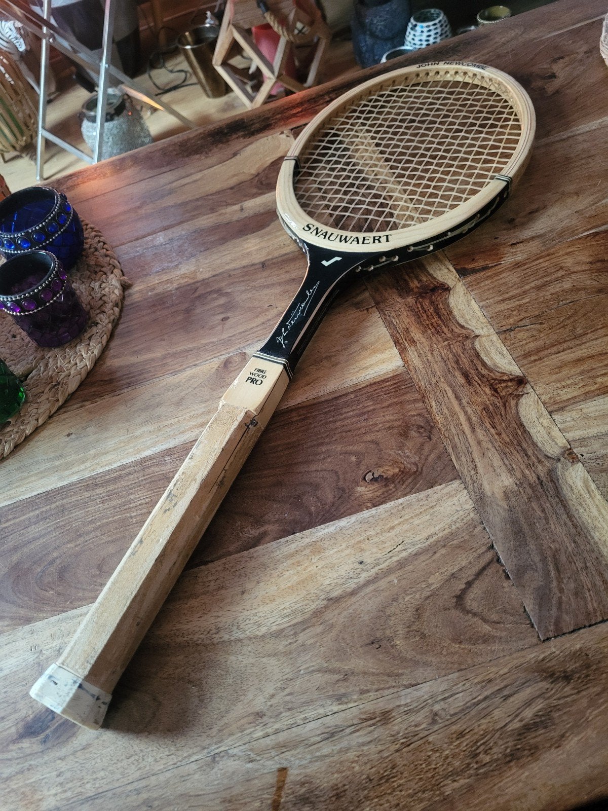 Vintage Snauwaert  Tennisracket Autograph John Newcombe, Sport en Fitness, Overige merken, Ophalen of Verzenden, Zo goed als nieuw
