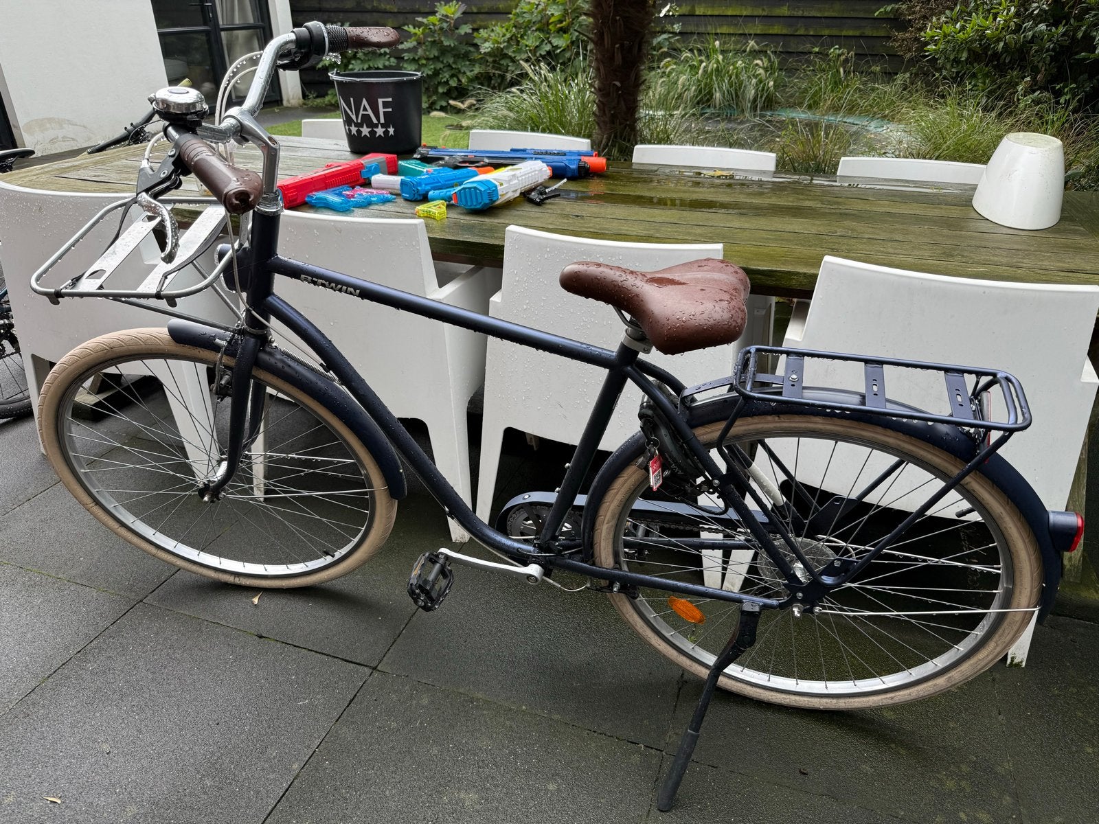 Btwin Elops 120 stadsfiets met 6 versnellingen, Gebruikt, Velgrem, Versnellingen, 53 tot 57 cm