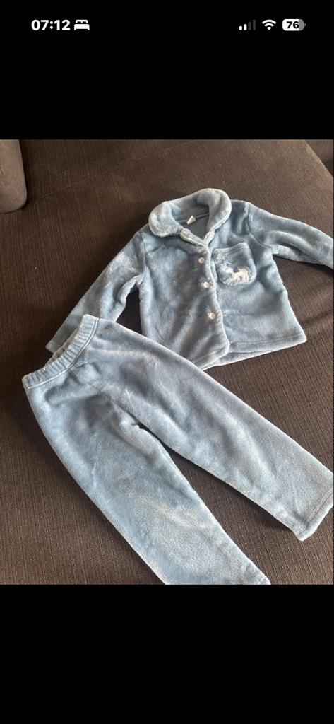 Zachte blauwe fleece pyjama voor baby's, Ophalen of Verzenden, Zo goed als nieuw, Jongetje of Meisje