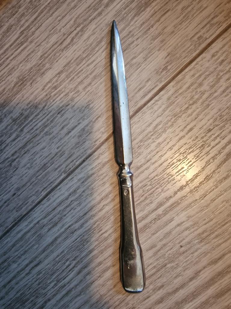 Antiek zilveren briefopener met keurmerk, Ophalen of Verzenden