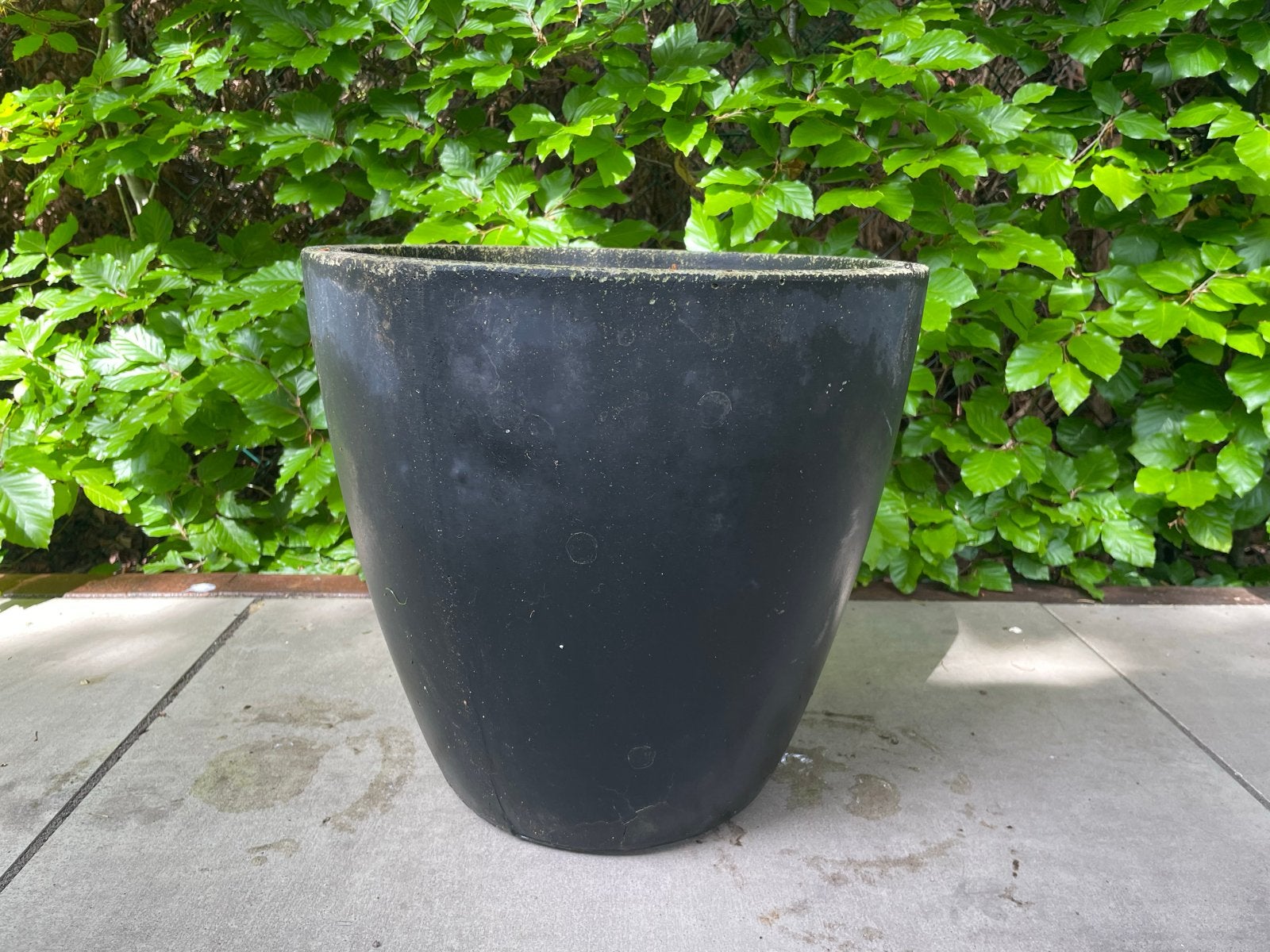 Robuuste gipsen bloempot (35x38cm), Tuin en Terras, Bloempotten, 25 tot 40 cm, Overige materialen, Gebruikt, Rond